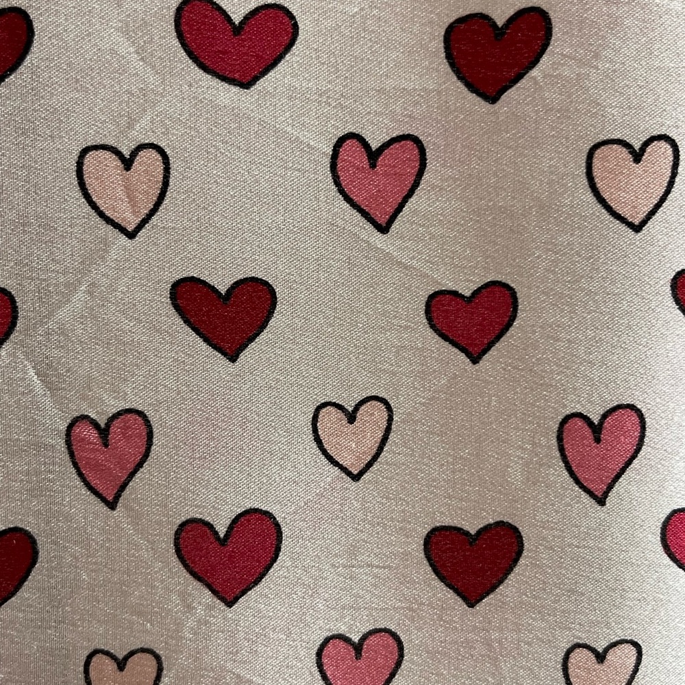 Talbots Silk Scarf Heart Motif